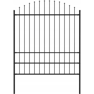 vidaXL Zahradní plot s hroty ocel (1,75–2) x 1,7 m černý
