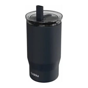 QUOKKA Mist - Stainless steel thermal mug 720 ml with straw (Black)