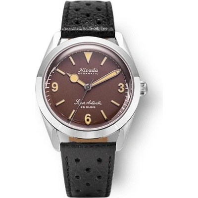 Nivada Grenchen Super Antarctic 3.6.9. Brown No Effect Beige Luminous Black Racing Strap