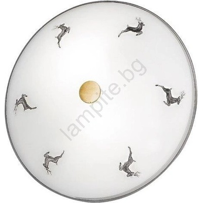 Kolarz 731. U12.4. 133- Таванно осветително тяло NONNA 2xE14/60W/230V Ø 32 см сиво/месинг (KL0285)