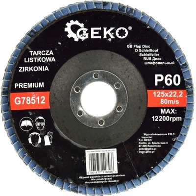 Brúsny lamelový kotúč 125 x 22,2 zrno 60 ZIRKON, GEKO