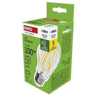 Emos LED žárovka Filament A60 A CLASS E27 7,2 W neutrá