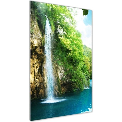 Vertikálny foto obraz sklenený Vodopád v lese 50x100 cm