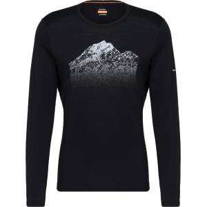 Icebreaker Мъжко мериносово термобельо Icebreaker Merino 200 Oasis L/S Crewe Rising Light Merino base layer - Black (015-2401-0113)