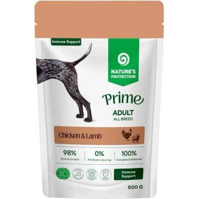 Nature's Protection Nature's Protection Prime куче възрастен имунна подкрепа пиле и агне 500 г