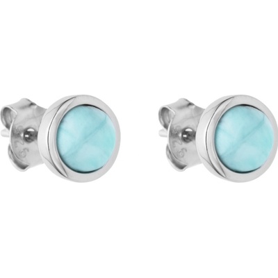 Jan Kos jewellery stříbrné náušnice s larimarem MHT-2052/S00