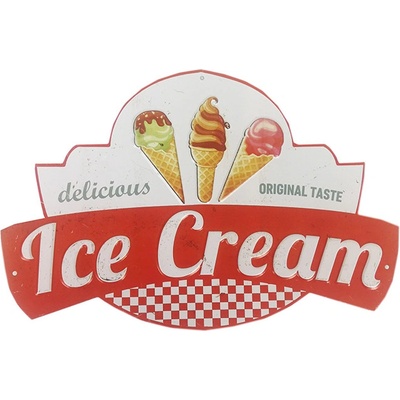Ceduľka kovová s nápisom Ice Cream