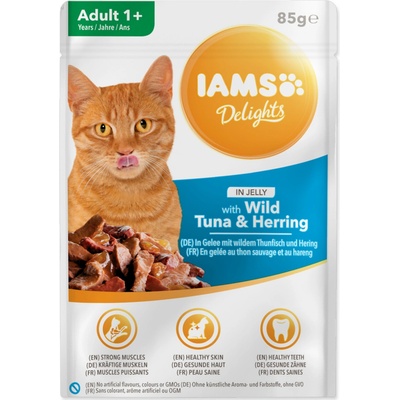 Iams Delights tuňák a sleď jelly 85 g