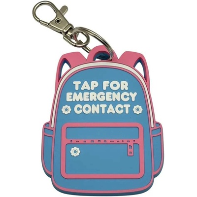 Kľúčenka Emergency NFC čip batoh modrá růžová