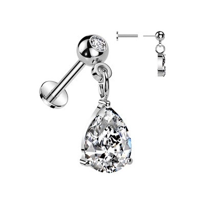 Šperky4U piercing do brady visací PUSH IN labreta LB1128