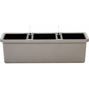 Plastia Саксия с напоителна система Berberis TRIO таупе /Размери на продукт: 117х39х35