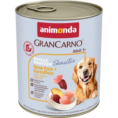 Animonda Grancarno Adult Single Protein Sensitiv morčacie a zemiaky 6 x 800 g