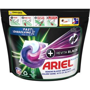 Ariel капсули за пране, Revita Black, Черно пране, 36 броя