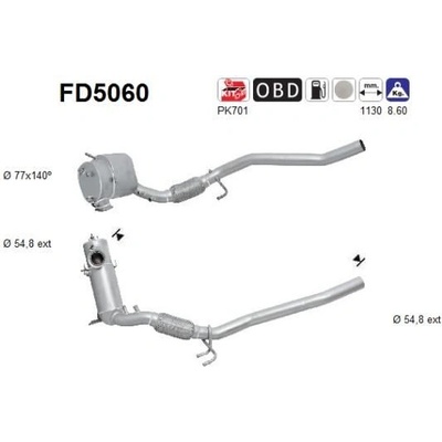 Filtr sazových částic, výfukový systém AS FD5060