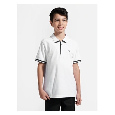 Coccodrillo Тениска с яка и копчета WC4143604EJB Бял Regular Fit (WC4143604EJB)