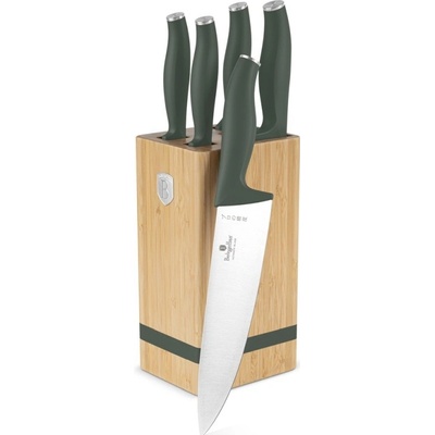 Berlinger Sada nožů se stojanem BAMBOO 6 ks Matte Green Collection BH-2751