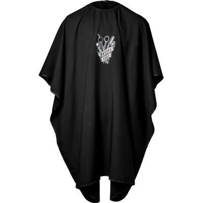 BraveHead Soft Cutting Cape pláštenka na strihanie z jemného príjemného materiálu 5423 Black BarberShop Logo
