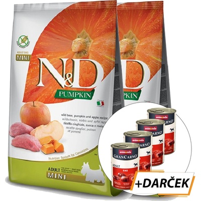 N&D Pumpkin Adult mini boar & apple 2 x 7 kg