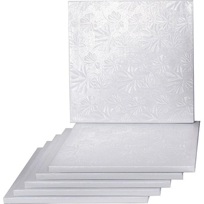 Veiras Квадратна Луксозна Подложка за Торта 12 мм - Бяла, 5 Броя