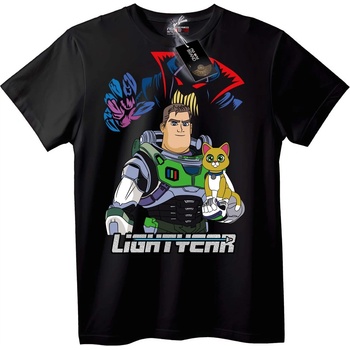 NOONEBRAND Тениска Lightyear Котка - 2XL, Black
