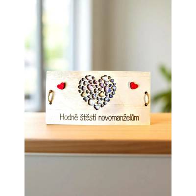 Dárková karta na peníze srdce"hodně štěstí"
