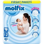 Molfix , Бебешки пелени Mini 2, 3-6 кг, 80 бр