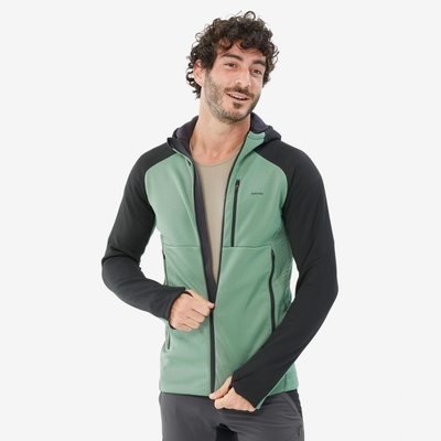 QUECHUA turistická fleecová MH 500 zelená/šedá