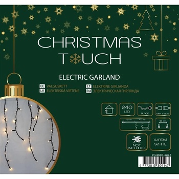 CHRISTMAS_TO girlanda Chr. Touch 240LED, 6,2 m, teplá bílá bez transformátoru.