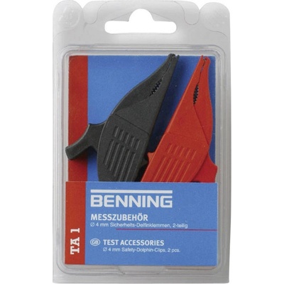 Benning TA 1 sada bezpečnostných krokosvoriek konektor 4 mm CAT III 1000 V červená, čierna; 044124