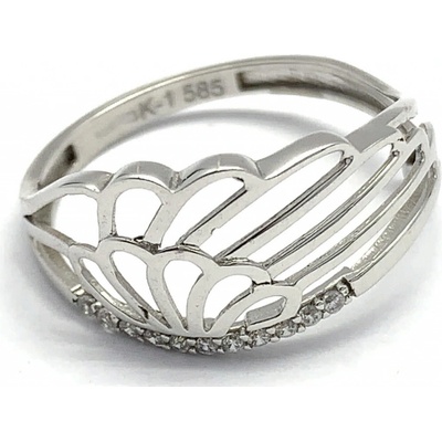 Diante Zlatý prsten s bílým kamenem 59627494