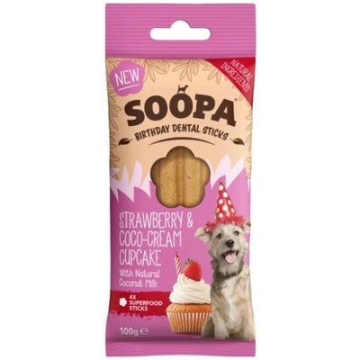 Soopa dentálne tyčinky Cupcake s jahodami a kokosom 100 g
