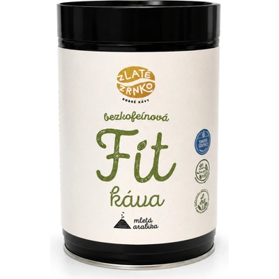 Zlaté zrnko Fit káva bezkofeinová mletá káva v dóze 250 g