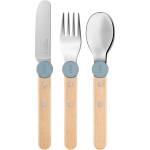 Opinel Детски комплект за хранене Opinel - Le Petit Gourmet, 3 части, Rain Blue (OP.003257)