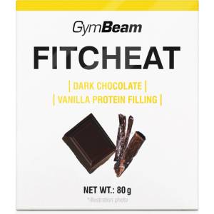 GymBeam Протеинов Шоколад Fitcheat 80 g черен шоколад с ванилия