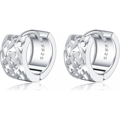 Nubis stříbrné náušnice kroužky s ornamenty NB-3974