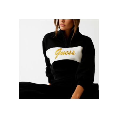 Guess fabia half-zip sweatshirt čierna