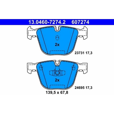 ATE 607274 Sada brzdových doštičiek 13.0460-7274.2