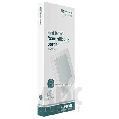 Kliniderm foam silicon border krytie penové silikónové sterilné 10 x 30 cm 5 ks