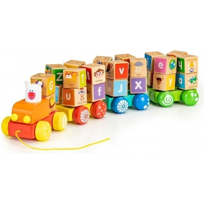 Eco Toys vláček s kostičkami 26 ks