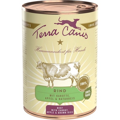 Terra Canis s hovězím masem mrkví jablkem a hnědou rýží 6 x 400 g