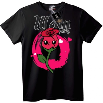 NOONEBRAND Тениска Сладка Роза и Сърца - 2XL, Black
