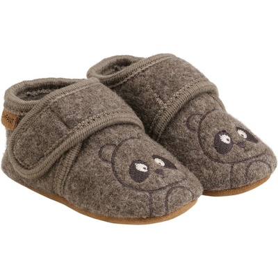 EN Fant vlněné capáčky s výšivkou Chocolate Brown