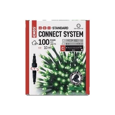 Emos 100 LED Standard 10 m vonkajšia aj vnútorná zelená časovač D1AG01