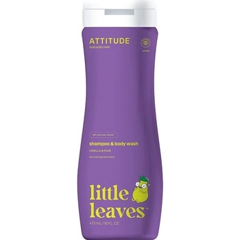 ATTITUDE Detské telové mydlo a šampón 2v1 Little leaves s vôňou vanilky a hrušky 473 ml