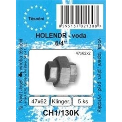 TĚSNĚNÍ NÝVLT s.r.o. SADA - těsnění ploché - bezazbest - holendr 6/4" - 47 x 62 x 2 mm - CH1/130K