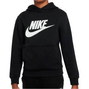 Nike Детски суичър Nike Big Kid's Sportswear Club Fleece Hoodie - Black / White (704-5746-0212)