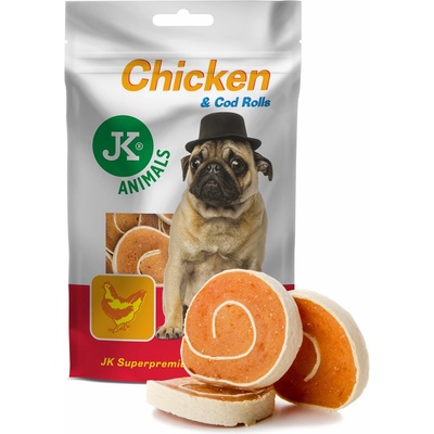 JK ANIMALS Meat Snack Chicken & Cod Rolls 80 g
