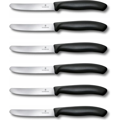 Victorinox Súprava paradajkových nožov 6-dielna čierna 11cm
