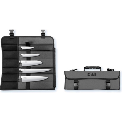 Kai DM-0781EU67 Комплект 5 ножа Wasabi Black в малка чанта за ножове SHUN