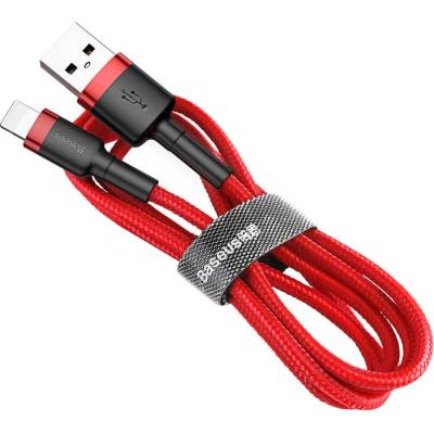 Baseus Кабел Baseus Cafule USB Lightning Cable (CALKLF-C09), от USB A(м) към Lightning(м), 2m, 7.5W, червен (CALKLF-C09 / 47895)